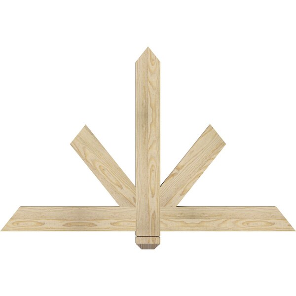 Ekena Millwork Kennewick Rough Sawn Timber Gable Bracket, Douglas Fir, 48"W x 30"H x 2"D x 4"F, 15/12 Pitch GBW048X30X0204KEN00RDF - main